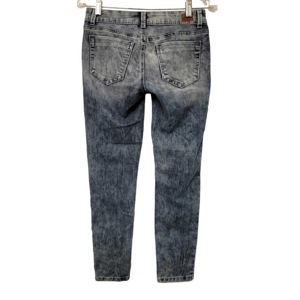 H&Y Jeans Blue Denim Jeans Single Stitch Detail Washed Look Juniors Sz 7‎ EUC